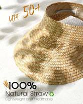 Visera ancha de fibra para mujer, marca FURTALK, con protección UV, visera de playa de verano, sombrero para usar con cola de caballo, enrollable, sombrero de sol para viajes.